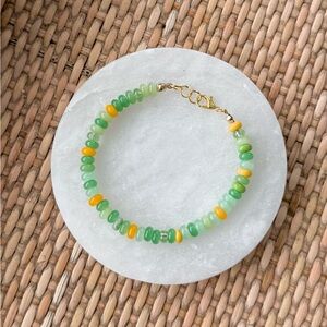 Green and Yellow Beaded Bracelet